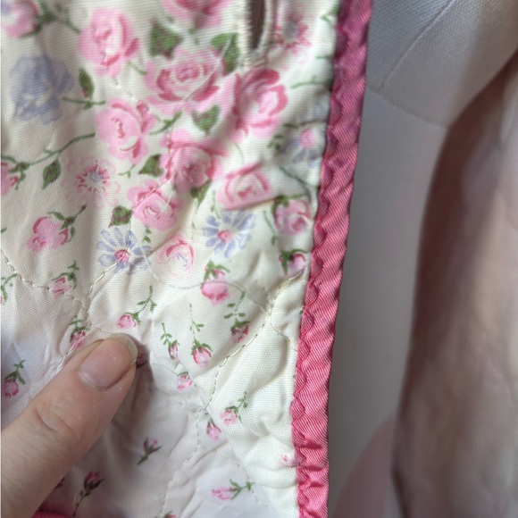 Vintage Quilted floral blouse - pink and white - XS (vintage 10) - Picture 8 of 9